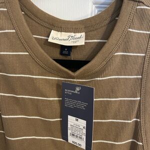 Universal Thread Tan dress with White Stripes